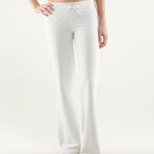 Wide Leg Lululemon Heathered Light Grey Sweats